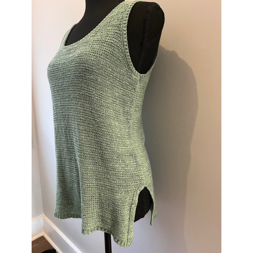 Soho New York & Co Sage Green Knit Tank Top Crisscross Back Sleeveless Sweater S - Picture 4 of 9